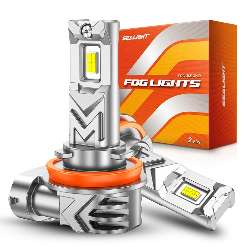 SEALIGHT H11 LED Fog Light Bulb, H8 H16 H11 LED Bulb 17000LM 6500K White | Enhanced Visibility in Fog & Rain, Copper Cooling, 1:1 Size, Plug and Play, IP68 Waterproof, 60,000Hrs Lifespan