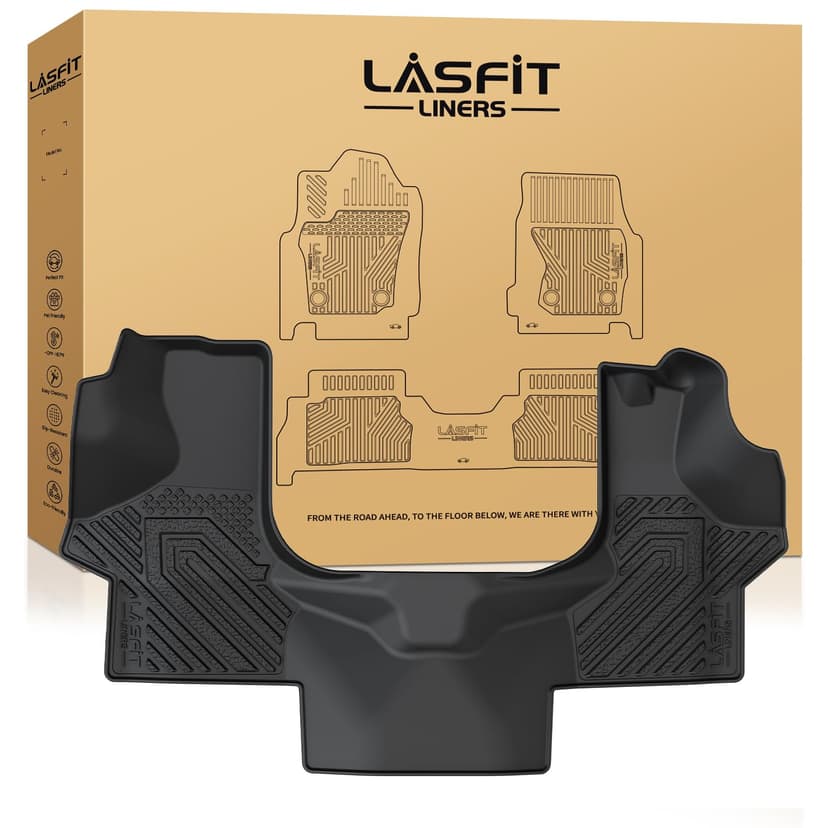 LASFIT Floor Mats for Chevrolet Chevy Express/GMC Savana 1500/2500/3500 2003-2026, All Weather TPE Custom Fit Floor Mats for Cars, Front Row Floor Liners for Express Accessories, 1 PCS