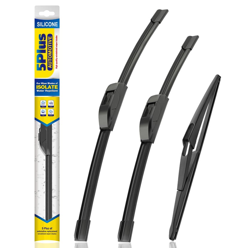 5 PLUS Silicone Windshield Wipers Fits Nissan Rogue 2008-2013 (3 PACK) | 26"+14"+12",Long-Lasting Silicone Wiper Blades,All-Weather Durability,Streak-Free Wiping,Clear Visibility in Harsh Weather