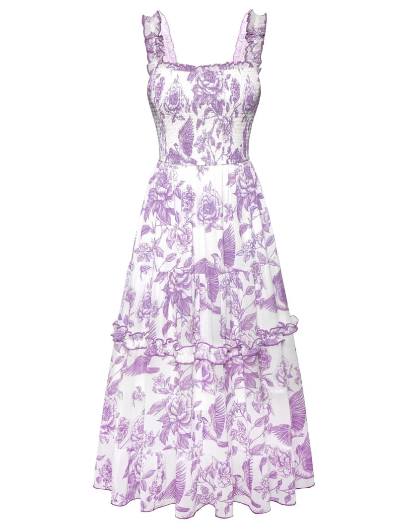 Scarlet Darkness Floral Dress for Women 2026 Flowy Sundress Smocked Cottagecore Dresses