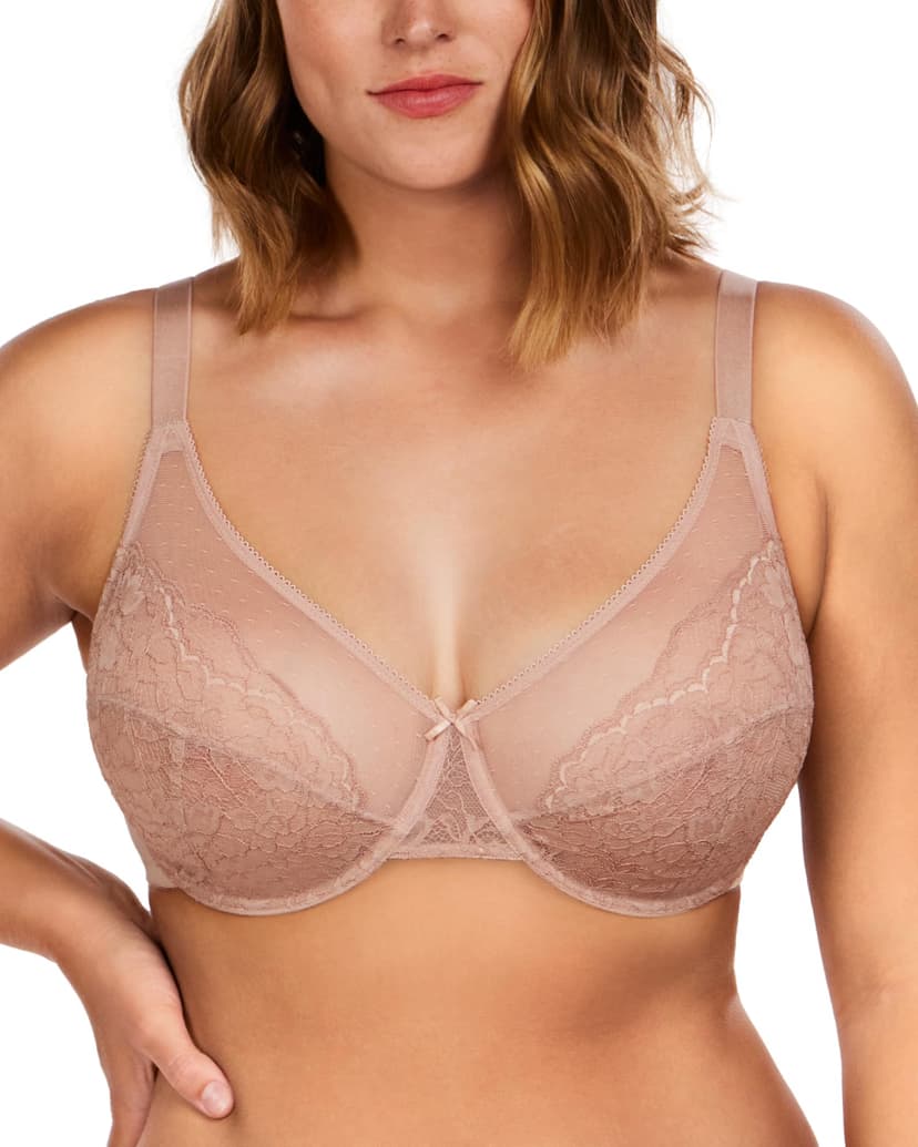 HSIA Minimizer Bras for Women Enchante Full Coverage Underwire Bras Plus Size Lifting Floral Lace Bra for Heavy Breast