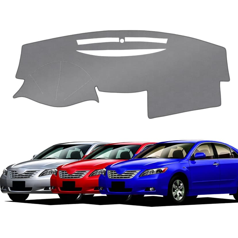 KUST Gray Dash Cover Compatible with Toyota Camry 2007-2011 Dashboard Cover Accessories for Camry Non-Slip Polyester Dashboard Mat Custom Fit Center Console Sunshield Protector No Glare