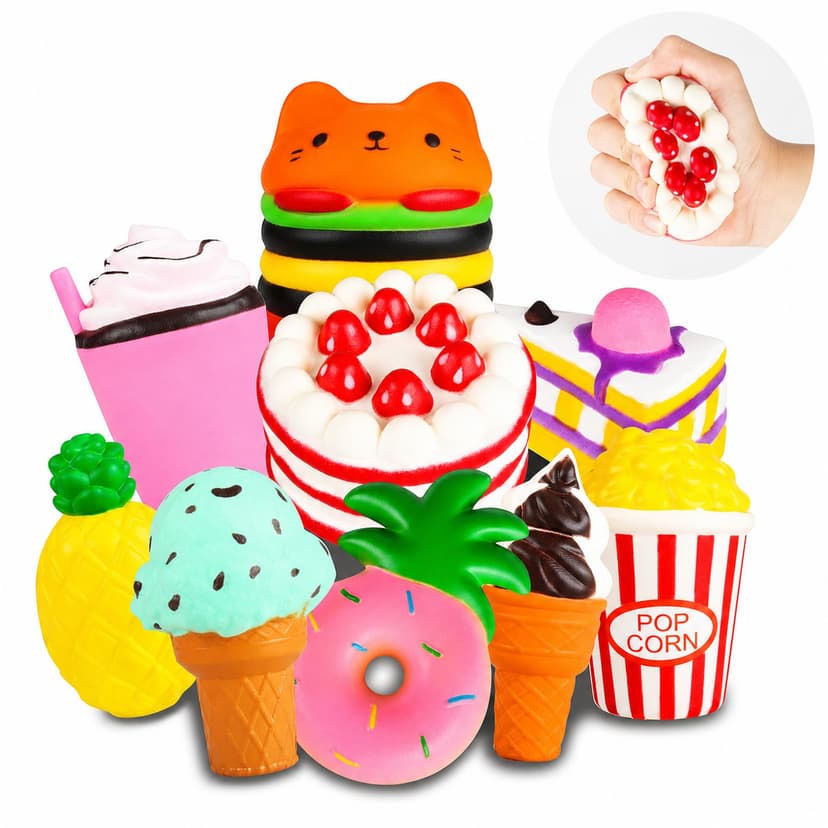 YOYI Slow Rising Squishy Toys, Jumbo Food Squishies Set | Soft Kawaii Food Designs with Fun Squeeze Texture, Perfect Stress Relief Fidget Toys for Boys, Girls and Squishy Collectors