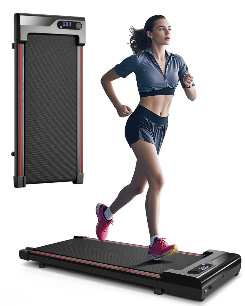 Walking Pad Treadmill for Home - Under Desk Treadmills Portable Mini Compact Walk Pads for Small Spaces Office Indoor Apartment Floor Flat Running Machine with Remote Quiet Lightweight