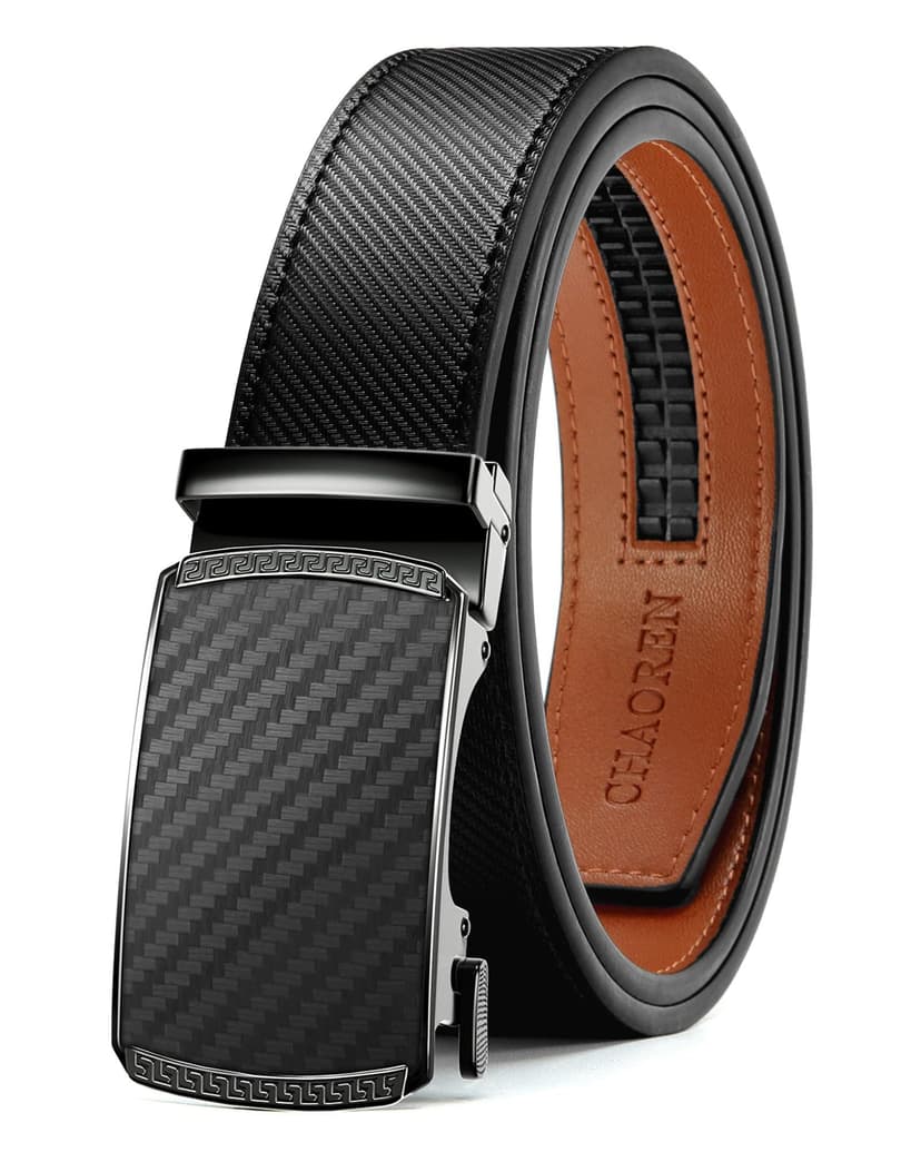 CHAOREN Mens Belt Leather Ratchet Belt - Customizable Fit, Effortless Style (35mm)