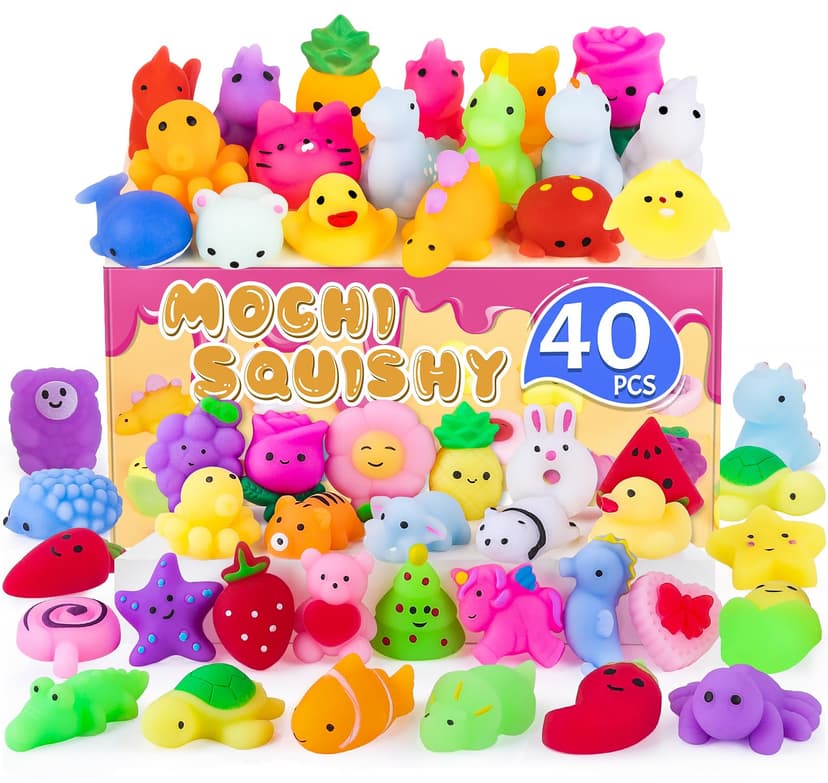 VISCOO 40 Pack Easter Basket Stuffers, Squishy Toys, Mochi Squishy Party Favors for Kids,Kawaii Squishies,Treasure Box Toys for Classroom Prizes, Easter Basket Gifts Goodie Bags Fillers Birthday Gift