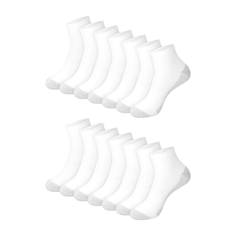 Hanes Men's Double Tough Socks, Crew and Ankle Moisturing Wicking Socks, Black & White, Multi-Packs