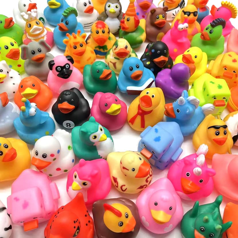 Liliiflora 30 Pack Rubber Ducks in Bulk | Random Assortment Mini Rubber Duckies, Bulk Party Favors for Kids, Bath Toys for Toddlers, Cruise Ship & Jeep Ducking