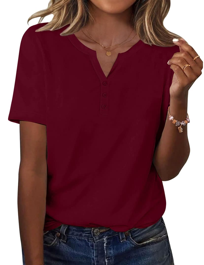 Zeagoo Womens Summer Tops Casual Short Sleeve V Neck Shirts Business Dressy Work Blouses