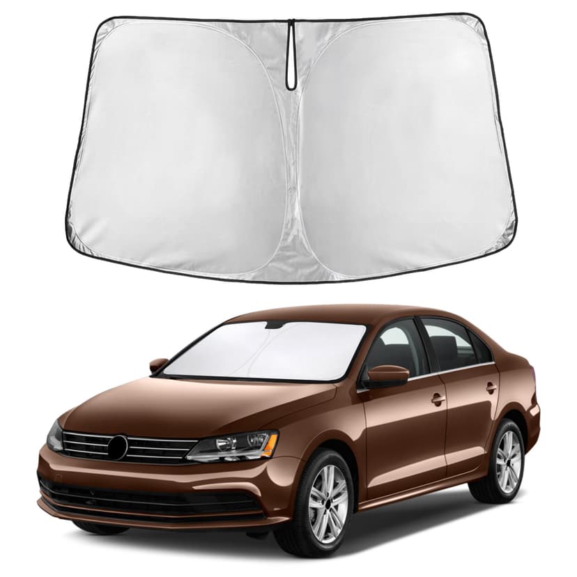 Autovir Windshield Sun Shade Fit for 2011-2016 2017 2018 Volkswagen Jetta Sunshade, Front Car Window Shades Sun Visor, Blocks UV Rays & Heat, Car Accessories