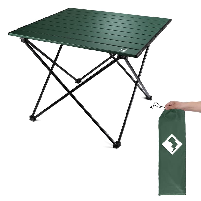 VILLEY Portable Camping Side Table, Ultralight Aluminum Folding Beach Table | Lightweight & Portable, Aluminum Folding Table with Carry Bag for Camping, Outdoor Cooking, Beach, Picnic, Boat & Travel