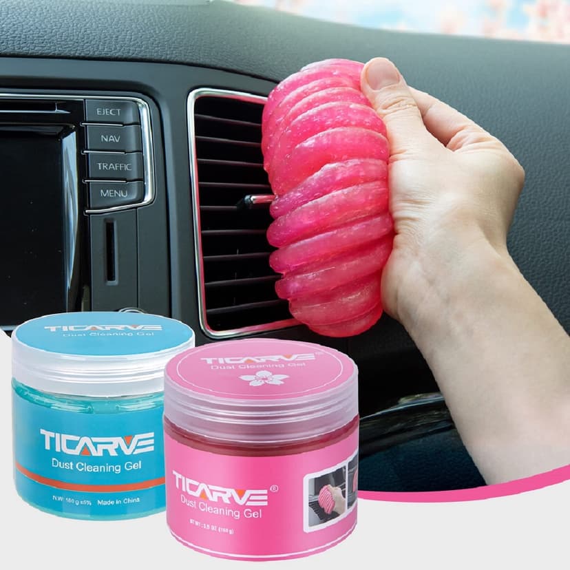 TICARVE 2Pack Cleaning Gel Car Putty Slime for Detailing Putty Detail Tools Car Interior Cleaner Automotive Cleaning Kits Keyboard Cleaner Blue Rose (320g/11.2oz) | Car Interior Cleaner Automotive Cle
