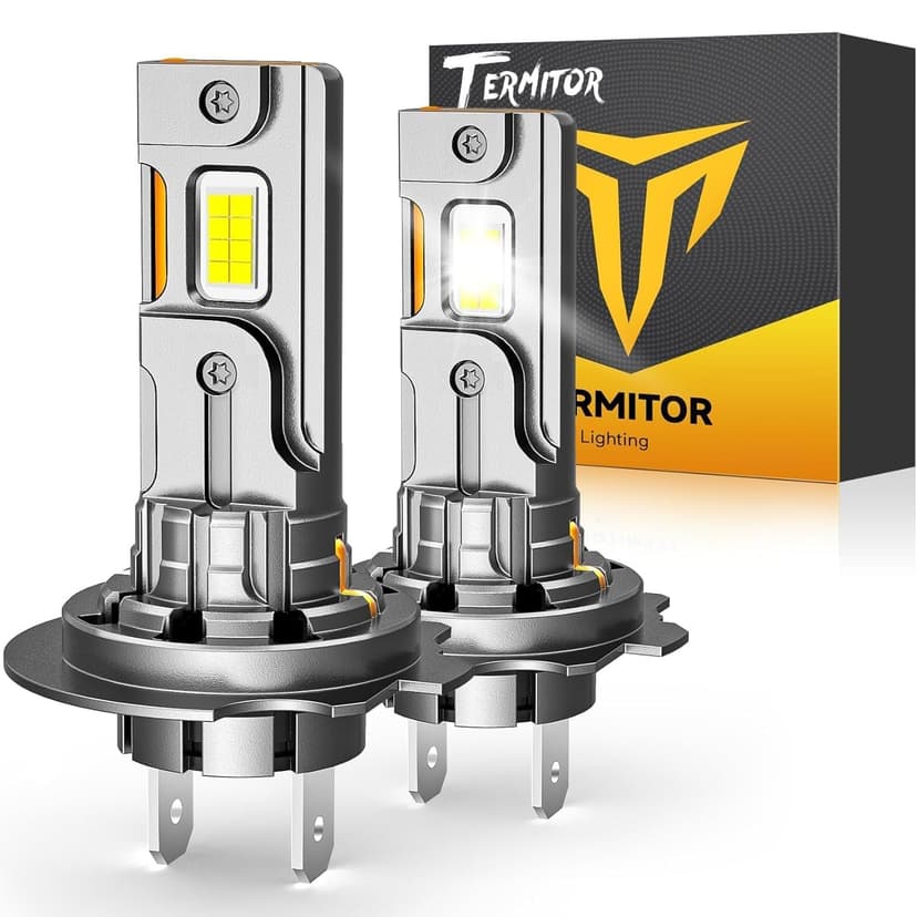 Termitor H7 Light Bulbs, 1:1 Mini Size, 50,000LM Brightness, 6500K Cool White, Easy 3 Min Plug and Play, IP68 Rated, 85K+ Hrs Long Lifespan, Excellent for H7 Fog Lights, Pack of 2