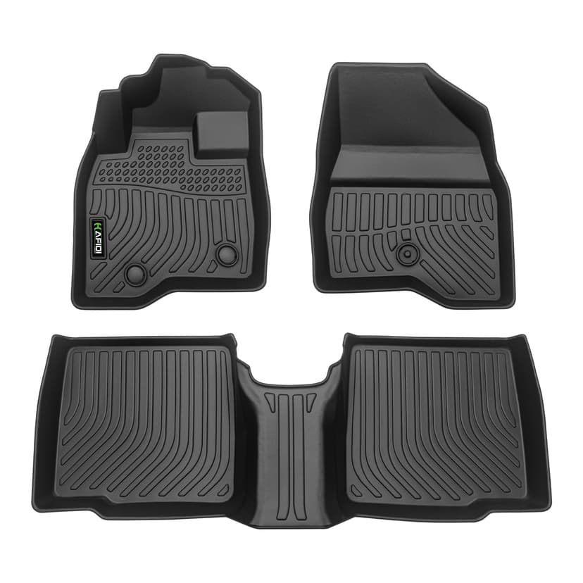 HAFIDI Floor Mats Custom for Ford Explorer 2015-2019, Front& 2nd Row | Custom Fit, All Weather Protection, Non-Slip, Automotive Floor Liners, Raised Edge, Explorer Accessories, TPE, Black