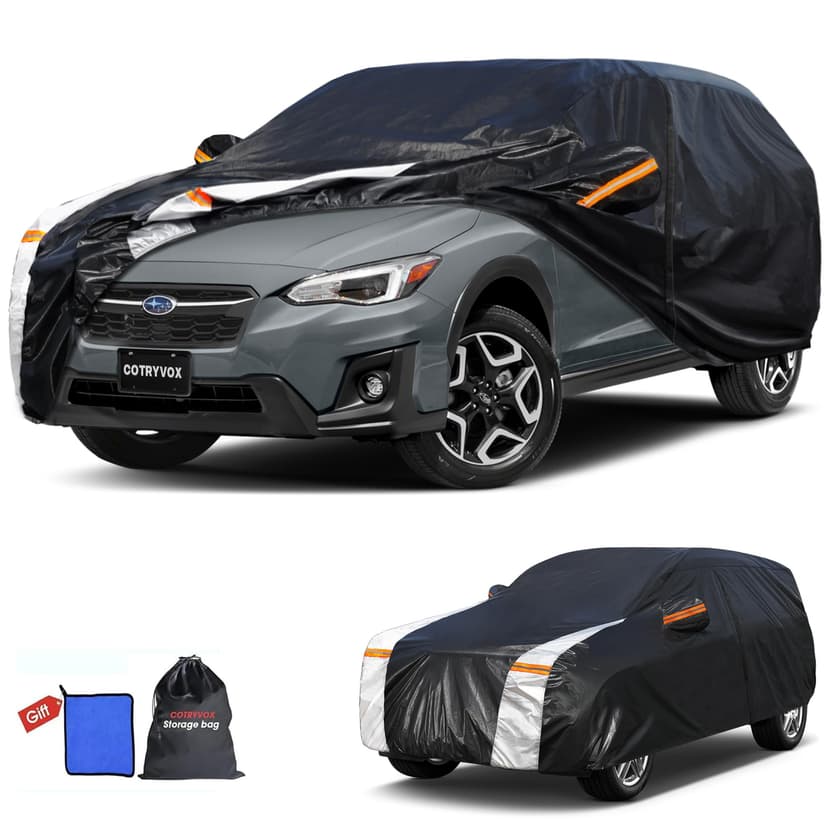 Cotryvox Subaru CrossTrek Car Cover 100% Waterproof All Weather, Gift with Towel, 10 Layers SUV Car Cover Custom Fit 2013-2026 CrossTrek, Outdoor Covers Rain Sun UV Protection with Door Zipper.