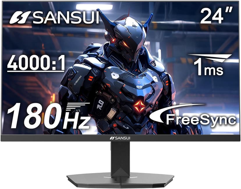 SANSUI 24 Inch Gaming Monitor 180Hz, DP 1.4 & HDMI 2.0 Ports High Refresh | Rate Computer Monitor, Racing FPS RTS Modes, 1ms Response Time 110% sRGB (ES-G24F4, HDMI Cable Included)