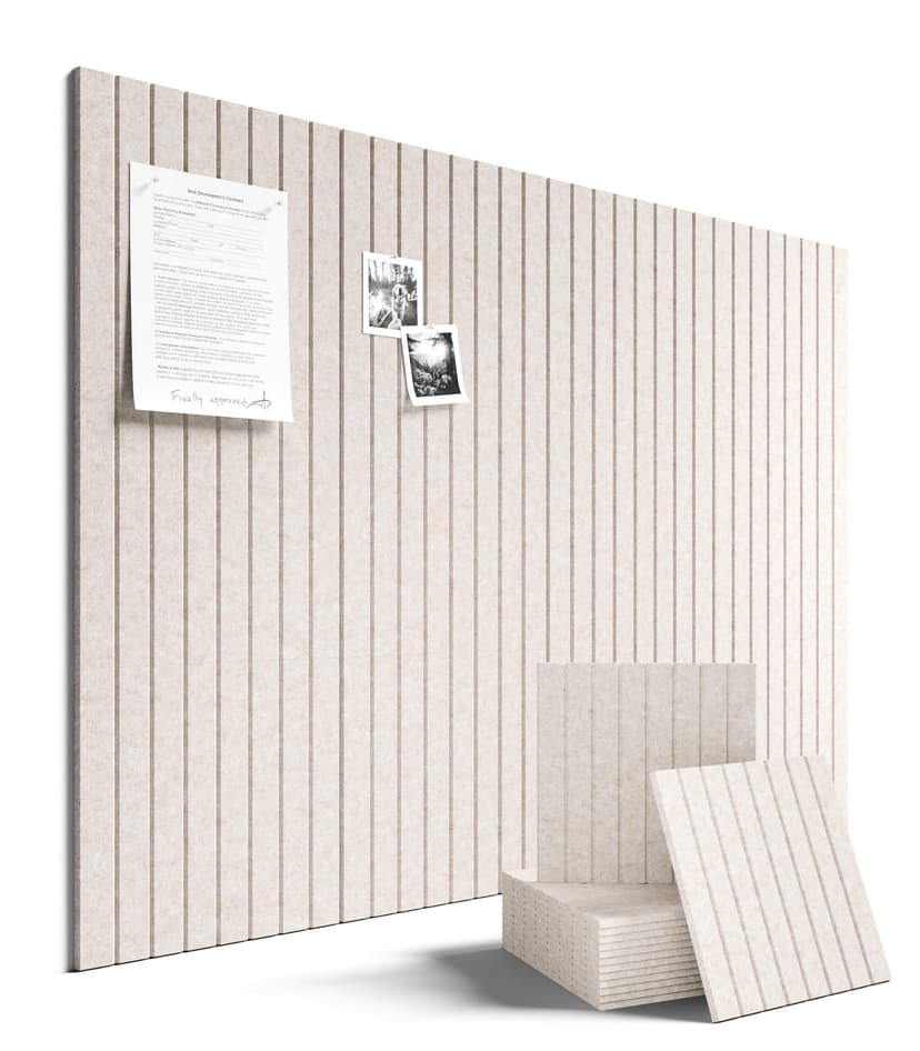 Fluxynara 48" x 36" Large Felt Bulletin Board, Oatmeal | 12 Pack Cork Board Alternative with 60 Safe Adhesive Tabs, Pin Boards for Wall Decor, Home, Office, Classroom,Dorm