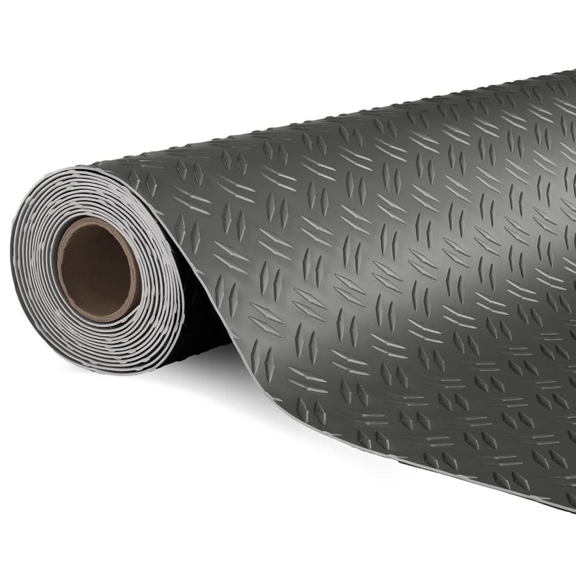 TUFFIOM 7.5 x 17 FT Garage Floor Mat, Thickened Diamond Plate PVC Garage Mats Flooring Roll for Under Car, Garage Car Parking Mats for Compact SUVs, Sports Car