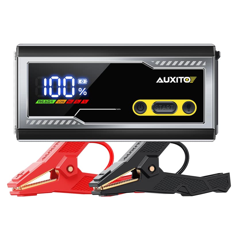 AUXITO 6000A Jump Starter, 12V Car Battery Jump Starter, Up to All Gas & 12L Diesel Engine with LED Display, Portable Jump Box with 3 Modes Flashlight and Jumper Cable, Storage Case