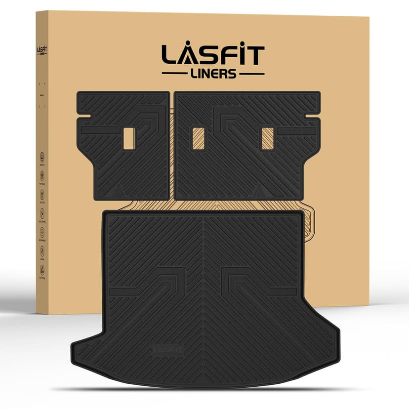 LASFIT Trunk Mat with Backrest Mat for Chevrolet Chevy Equinox/GMC Terrain 2025 2026 2027 (Only for Fuel, Not Fit EV), All Weather TPE Custom Fit Cargo Mat Trunk Liner with Backrest Mat