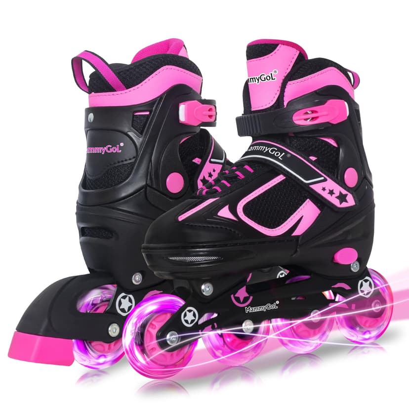 MammyGol Adjustable Inline Skates for Kids Boys Girls Youth Blades Roller Skates with Light up Wheels Ages 4-16