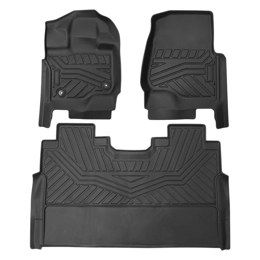 Powerty Floor Mats for 2015-2026 Ford F-150 SuperCrew/F150 Lightning All Weather 3D TPE Anti-Slip Truck Liners for 1st & 2nd Row Accessories
