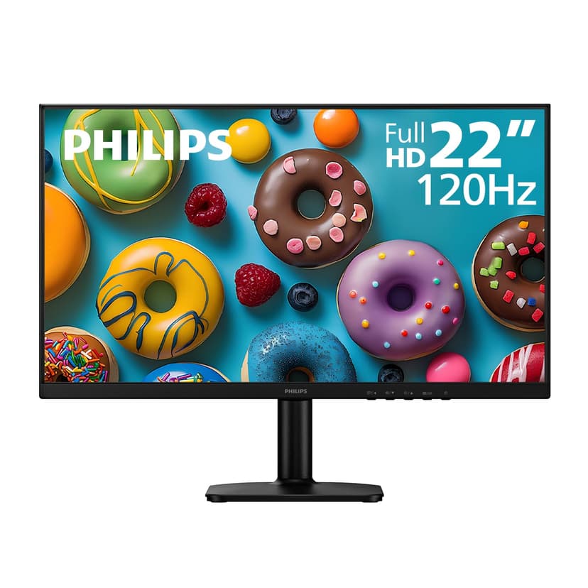 Philips 22 Inch Computer Monitor FHD 120Hz Overclocked IPS VESA, 22E2N1100 | 1920×1080 LED Monitor, 1ms MPRT, Adaptive Sync, HDMI 1.4, VGA, Flicker-Free, Low Blue Light, 4yr Advance Replacement Warran