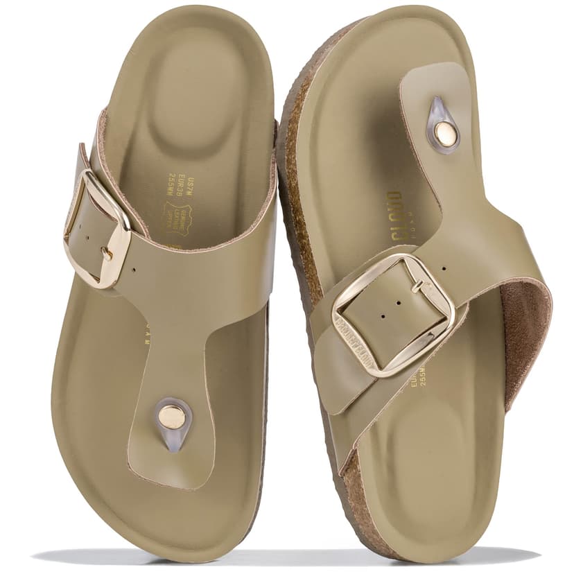 Project Cloud 100% Genuine Leather Thong Sandals & Flip Flops for Women | Memory Foam Insole Womens Sandals - Non-Slip Lightweight Comfortable Beach Footwear and Casual Everyday Summer Sandals Women