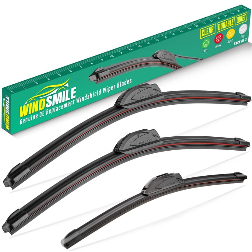 WINDSMILE Windshield Wiper Blades Replacement for Honda Civic Hatchback | Fits 2017-2021 Honda Civic HB, 26"+18" Front & 14" Rear 3-Piece Set, Streak-Free & Quiet Wiping, Premium OEM Quality