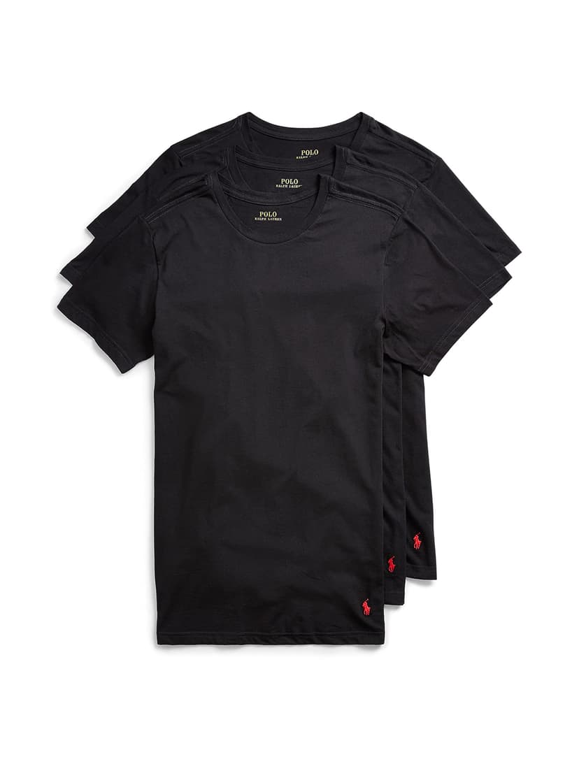 Polo Ralph Lauren Men's T-Shirt Pack, 3-Pack, Cotton Men's Clothing Crewneck Undershirt, Slim Fit Short-Sleeve Tees