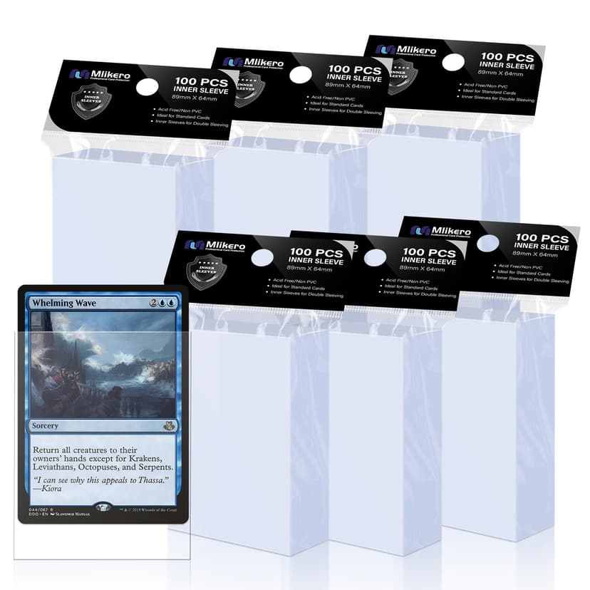 600 Pack Card Sleeves, Perfect Fit Inner Sleeves Ideal for Double-Sleeving, Trading Card Sleeve Compatible with MTG, TCG, Gaming Cards