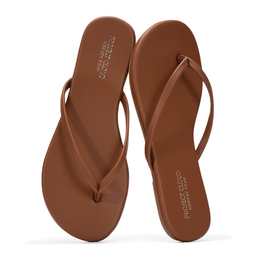 Project Cloud Flip Flops for Women Footwear- Lightweight and Memory Foam Insole Sandals for Women 2026 - Durable Non-Slip Beach Essentials Flats for Women Sandals (Foundations)