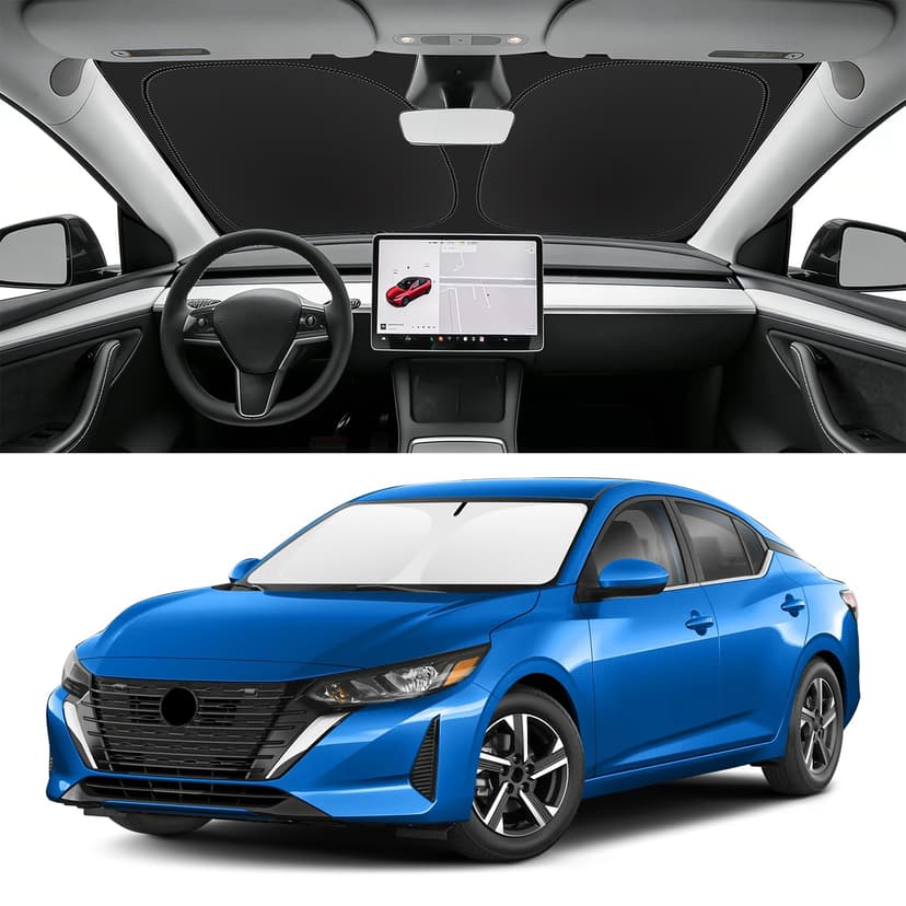 SLOGENTO Custom Fit Windshield Sun Shade for Nissan Sentra 2020-2026, Blocks UV & Heat, Front Window Sunshade Accessories, Easy Fold & Store Keep Your Car Cooler