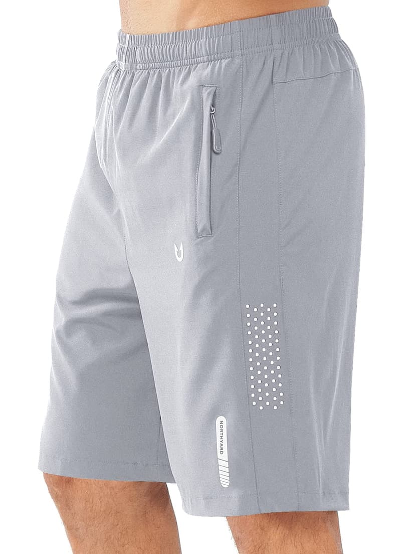 NORTHYARD Men's Athletic Running Shorts Gym Workout 7"/9"/5" Zipper Pockets | Quick Dry, Lightweight, Breathable, Unlined, Moisture-wicking, Reflective Strips, Elastic Waist, Sports Basketball Tennis
