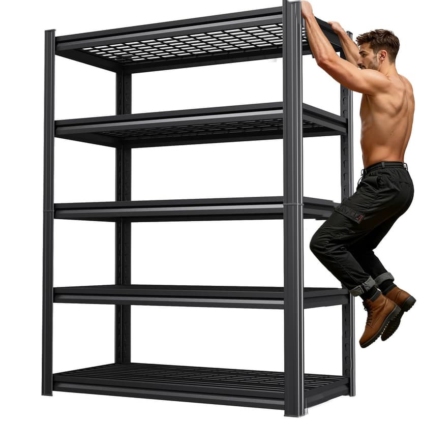 71''H Storage Shelves, Garage Shelving,Adjustable Heavy Duty Shelving Unit,5T Tall Garage Shelves,Metal Standing Shelf Units,Utility Rack For Kitchen Warehouse Industrial Basement 71*35*16
