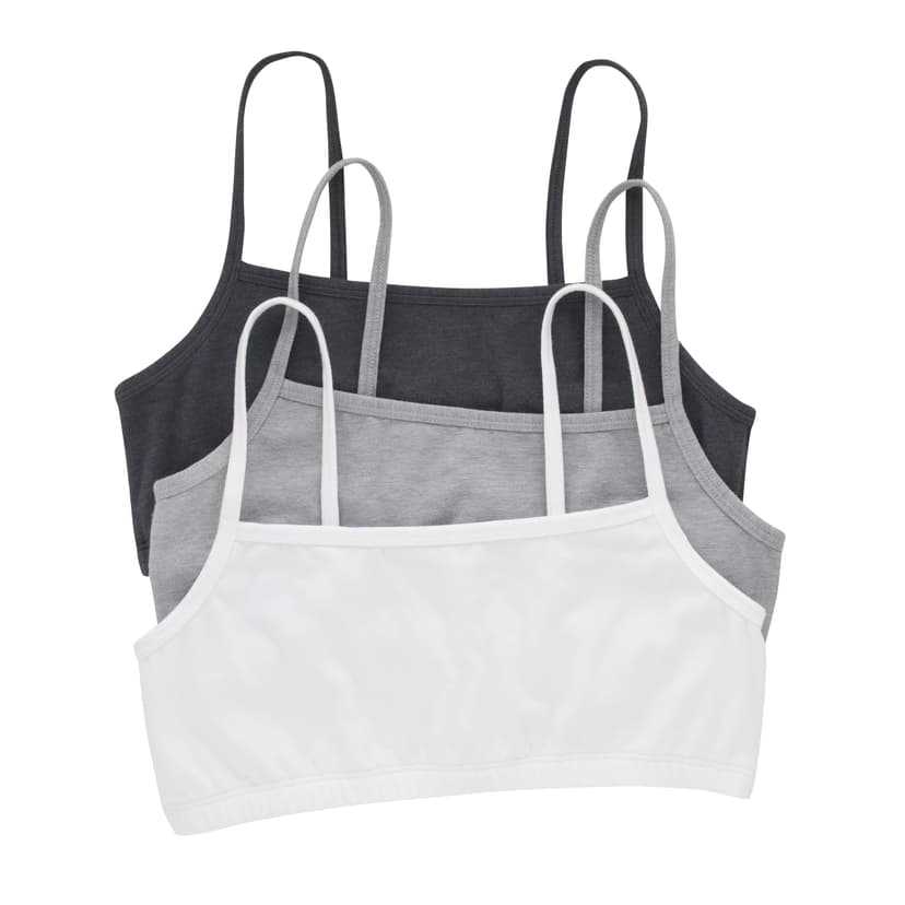 Hanes Women's String Bralette Pack, 3-Pack, Cotton Sports Bralette Bras for Women, Solid or Assorted Wireless Bras