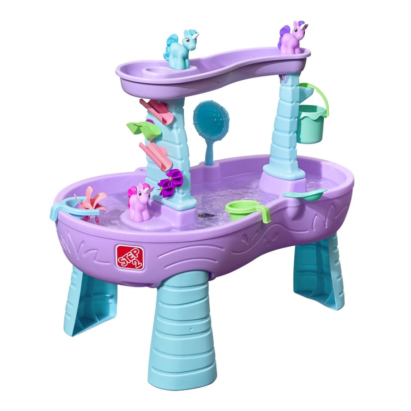 Step2 Rain Showers and Unicorns Water Table for Kids, Toddler Outdoor Sensory Play Table, 13 Accessories, Pink, Ages 18 Months+