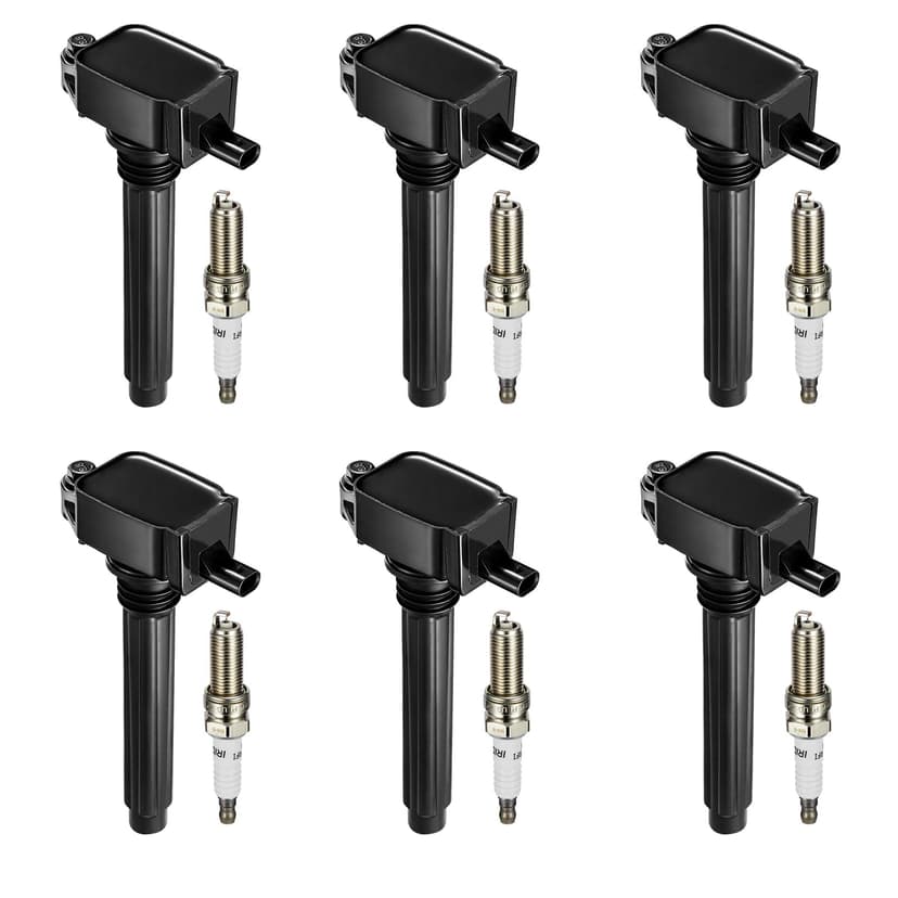 BDFHYK Ignition Coil Pack UF648 and Iridium Spark Plug 97390 Compatible with Jeep Grand Cherokee 2011-2015 Jeep Wrangler Dodge Charger Grand Caravan 2016 Chrysler 200 300 Jeep Coil Pack 3.6L Set of 6