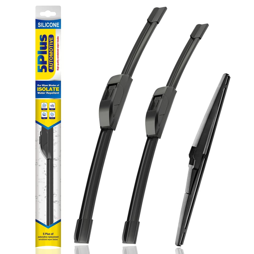 5 PLUS Silicone Windshield Wipers Fits Toyota Rav4 2006-2012 (3 PACK) | 24"+17"+12",Long-Lasting Silicone Wiper Blades,All-Weather Durability,Streak-Free Wiping,Clear Visibility in Harsh Weather