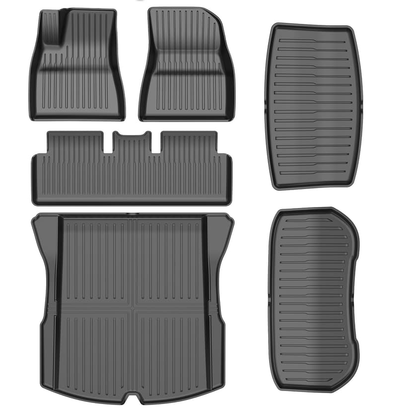 Pawtein 6-Piece TPE Floor Mats Compatible with 2024-2026 Model 3 Highland | Flexible, waterproof, stain-proof, anti-slip, easy-clean interior guards