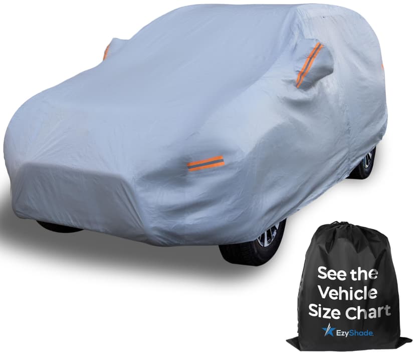 EzyShade SUV Car Cover Waterproof All Weather. See Size-Chart. Size S6 | Multi-Layer Outdoor Full Exterior Covers for Automobiles. Heavy Duty Tarp Jeep Rav4 Equinox Trax CRV - See Vehicle Size Chart
