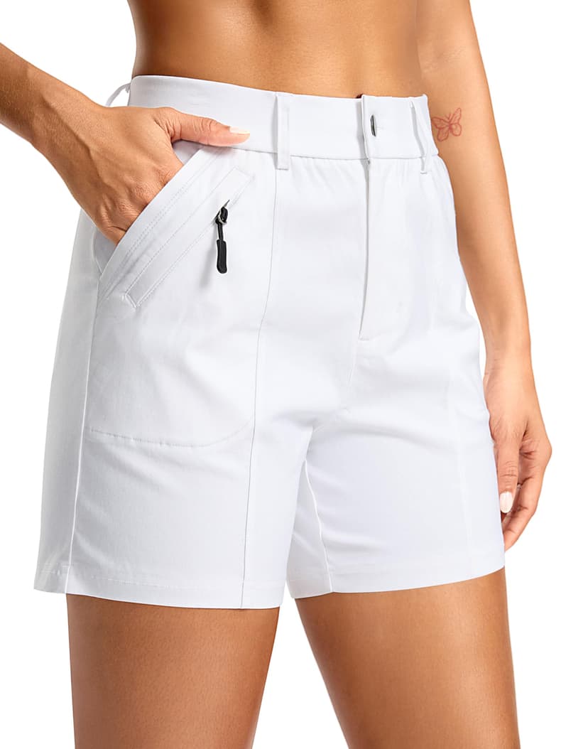 SANTINY Women's 5"/7" Hiking Golf Shorts Quick Dry Stretch Casual Work Shorts with Pockets for Women Walking Travel Summer