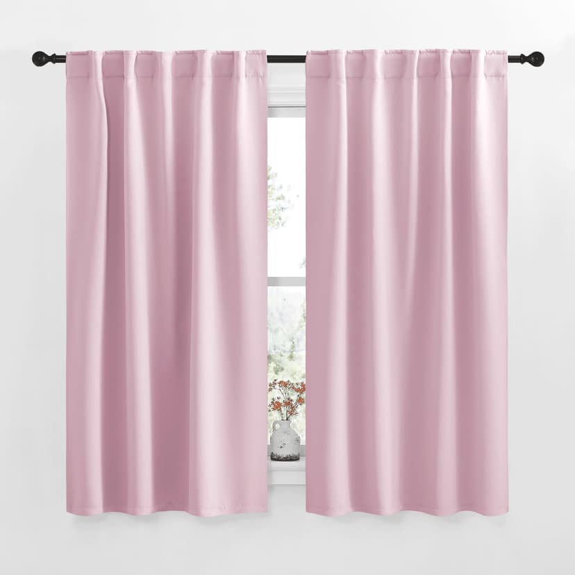 NICETOWN RV Curtains for Camper Windows - (Baby Pink Color) 42x50 Inch, 2 Panels Set, Thermal Insulated Room Darkening Blackout Drapes/Draperies with Rod Pocket & Back Tab for Half Window
