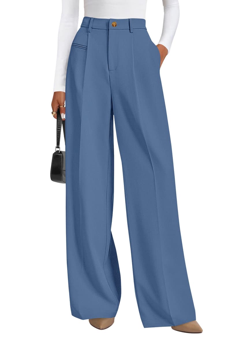 PRETTYGARDEN Womens Wide Leg Dress Pants 2026 Business Casual Flowy Work Palazzo Pants High Waisted Slacks Trousers