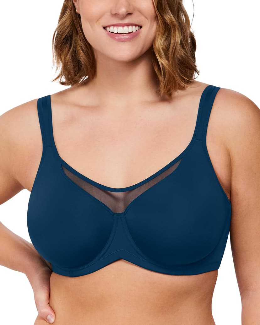 HSIA Minimizer Bras for Women, Full Coverage Coolcomfort Plus Size Bra | Supportive Underwire, Minimizing, Cooling Comfort, Unlined, Seamless, Back Smoothing, Unpadded, T Shirt Bra for Large Breast