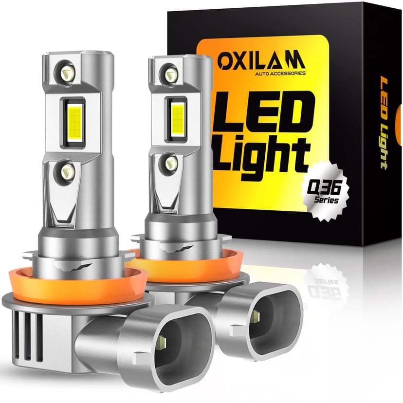 OXILAM H11 H8 H9 LED Bulb, 900% Ultra-Brightness, 5 Min Quick Install, 70000 Hours Lifespan, No Flicker, Plug and Play, Pack of 2