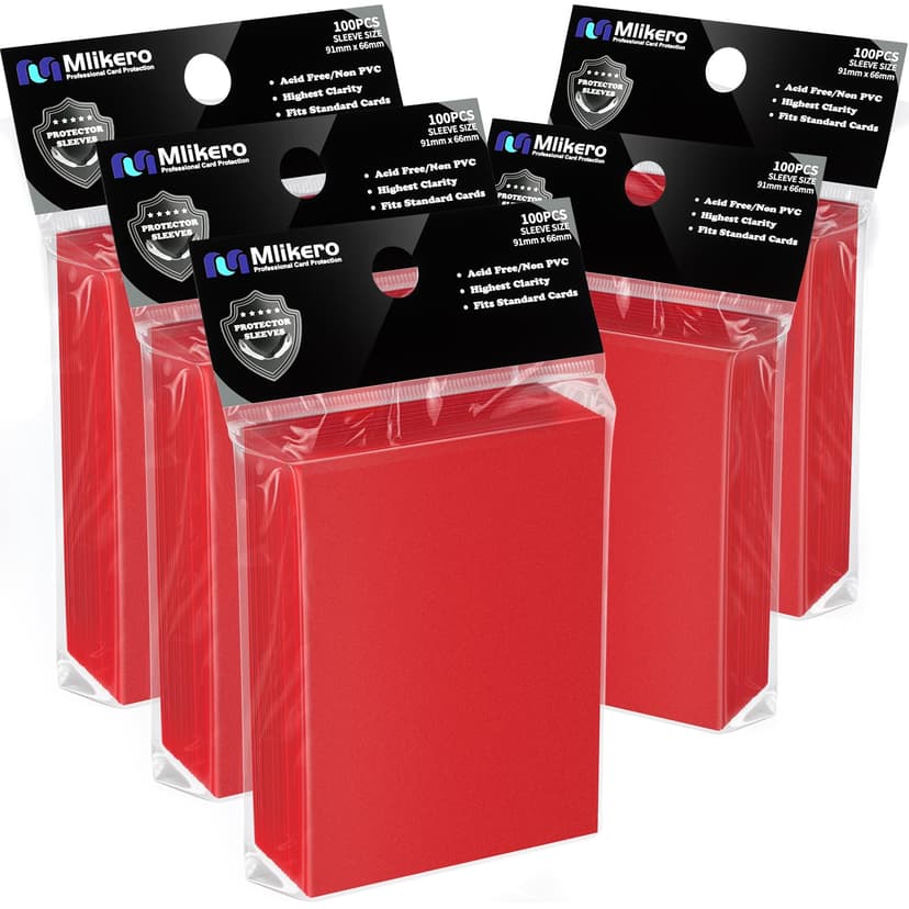 500 Counts Red Card Sleeves, Matte Sleeve Deck Card Protectors, Trading Card Sleeves Fit for MTG, TCG and Sports Cards (Matte Red)