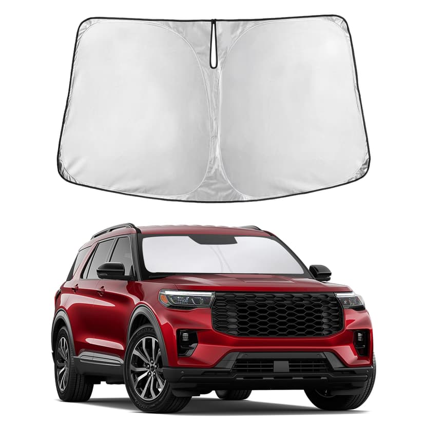 Autovir Windshield Sun Shade Fit for 2020-2024 2025 2026 Ford Explorer Sunshade, Front Car Window Shades Sun Visor, Blocks UV Rays & Heat, Car Accessories