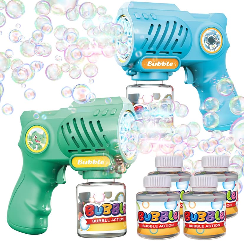 EagleStone Toys for 3+ Year Old Boys Girls, 2 Pack Bubble Gun Machine with Bubble Solution, Outdoor Toy for Kids Ages 4-8,Kids Toys for Ages 3-4 4-6 5-7, Birthday Gifts for 3 4 5 6 7 8 Year Old Boys