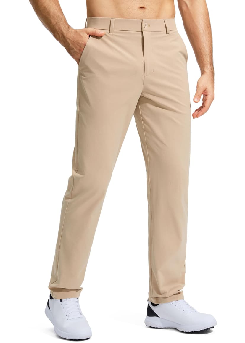 Pudolla Men's Golf Pants Stretch Work Dress Comfy Pants 30"/32"/34" Lightweight Quick Dry Casual Slacks Trousers with Pockets